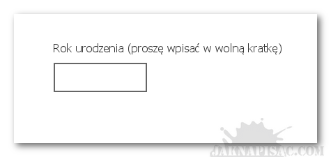 Ankieta - pytanie o wiek
