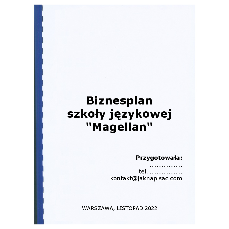 Biznesplan szkoły językowej "Magellan"