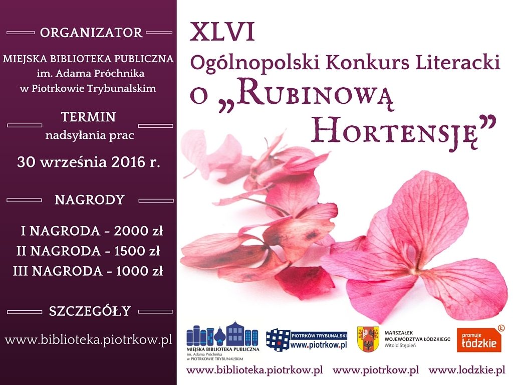 XLVI Ogólnopolski Konkurs Literacki o "Rubinową Hortensję"
