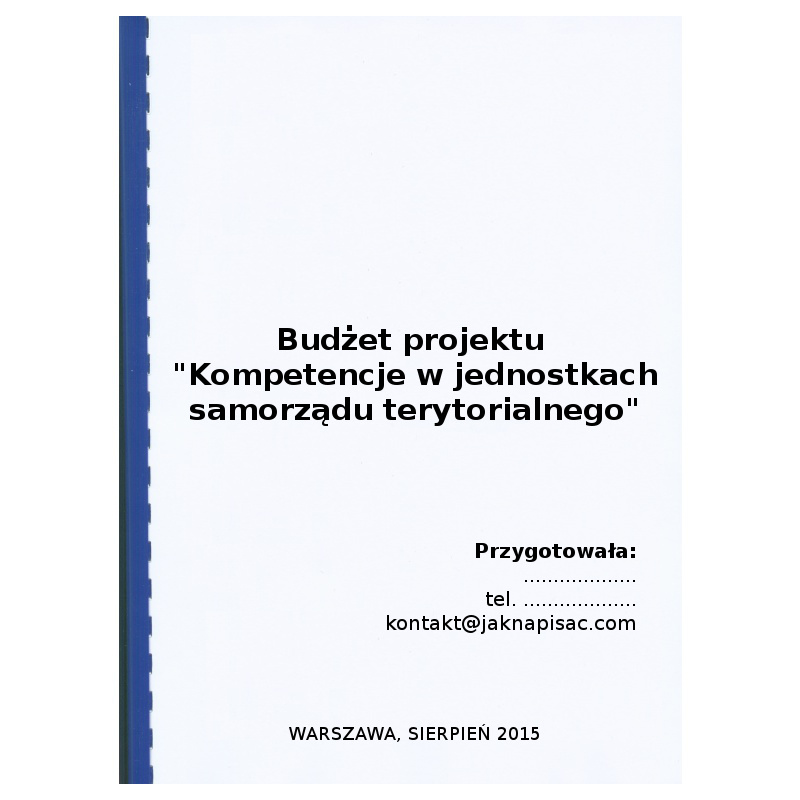 Budżet projektu "Kompetencje w jednostkach samorządu terytorialnego"