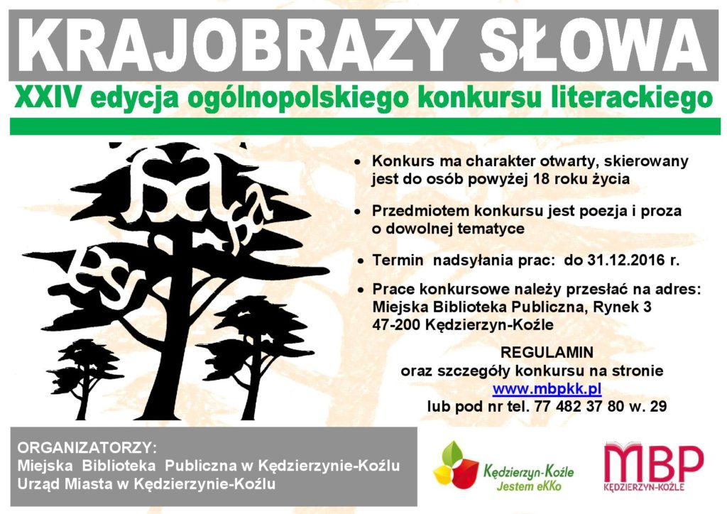 XXIV edycja ogólnopolskiego konkursu literackiego Krajobrazy Słowa