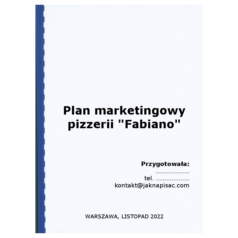 Plan marketingowy pizzerii "Fabiano"