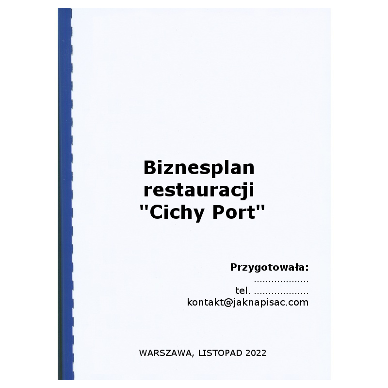 Biznesplan restauracji "Cichy Port"