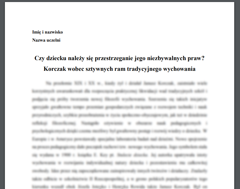 Czy dziecku należy się przestrzeganie jego niezbywalnych praw? Korczak wobec sztywnych ram tradycyjnego wychowania