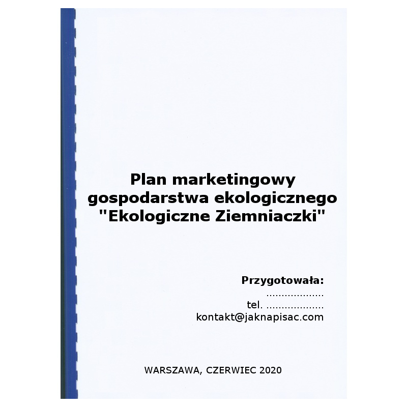 Plan marketingowy gospodarstwa ekologicznego „Ekologiczne Ziemniaczki”