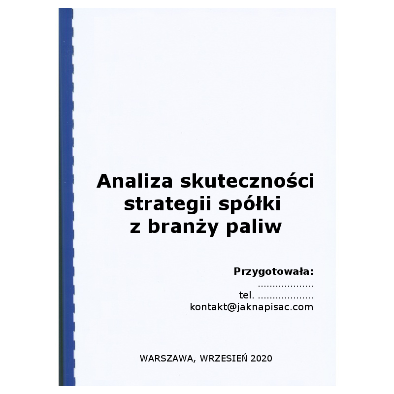 Analiza skuteczności strategii spółki z branży paliw