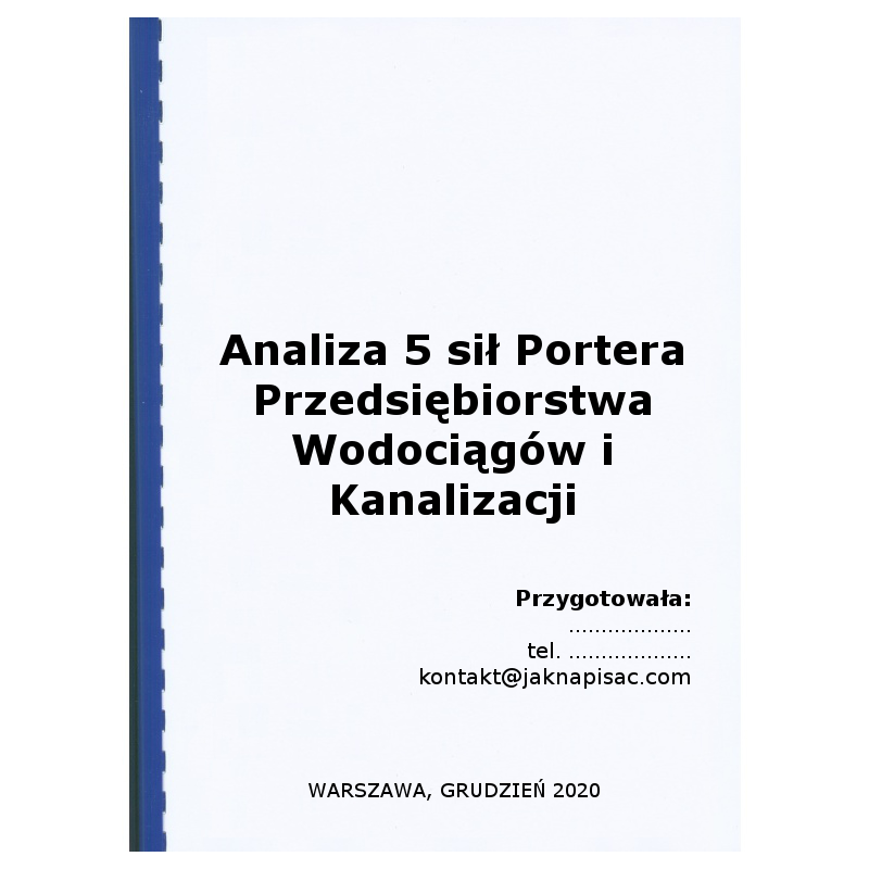 Analiza 5 sił Portera Przedsiębiorstwa Wodociągów i Kanalizacji