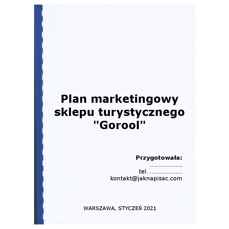 Plan marketingowy sklepu turystycznego Gorool