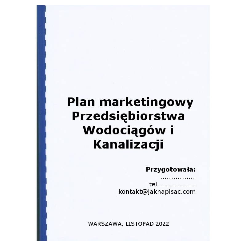 Plan marketingowy Przedsiębiorstwa Wodociągów i Kanalizacji