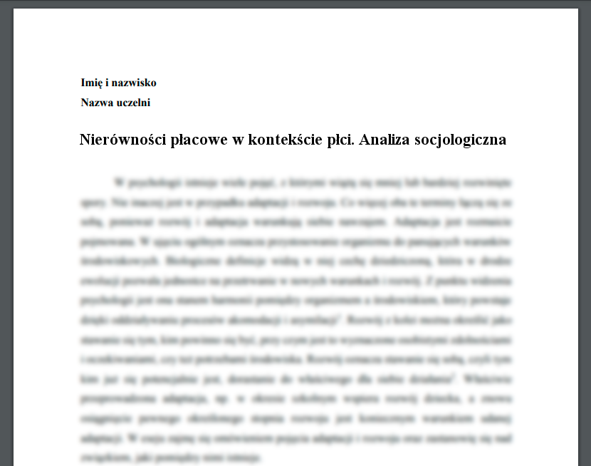 Esej: Nierówności płacowe w kontekście płci. Analiza socjologiczna