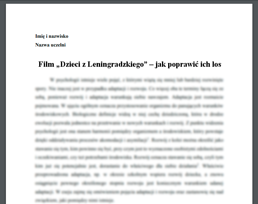 Esej: Film „Dzieci z Leningradzkiego” – jak poprawić ich los