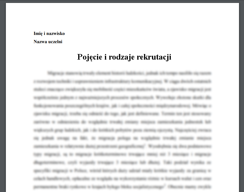 Esej: Pojęcie i rodzaje rekrutacji